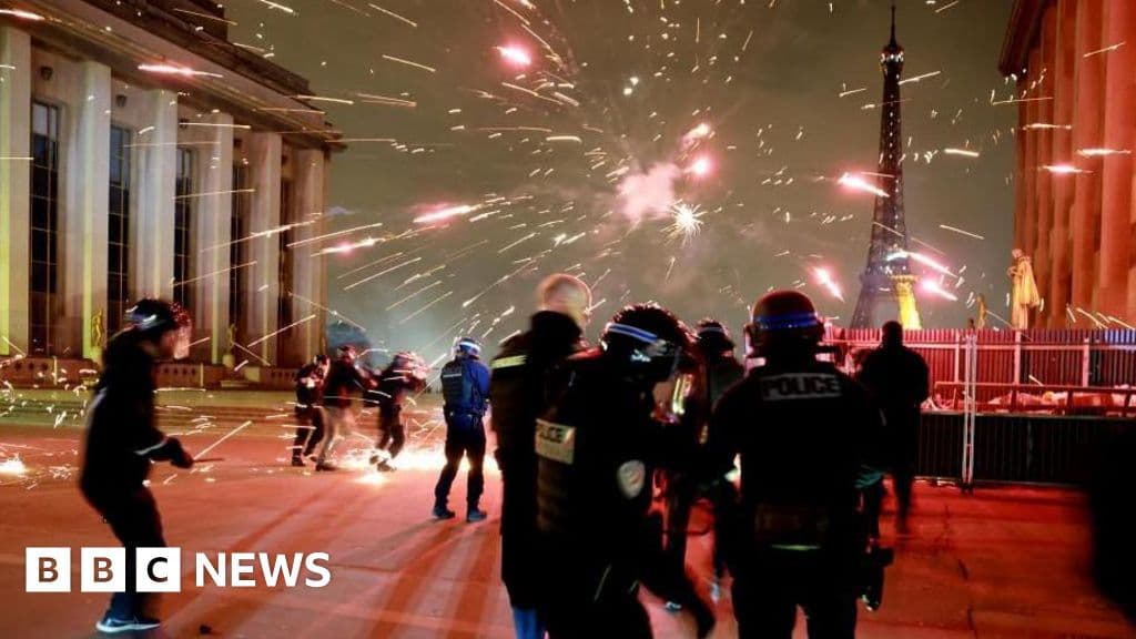 Paris disturbances and 127 arrests mar PSG's Uefa Champions League victory