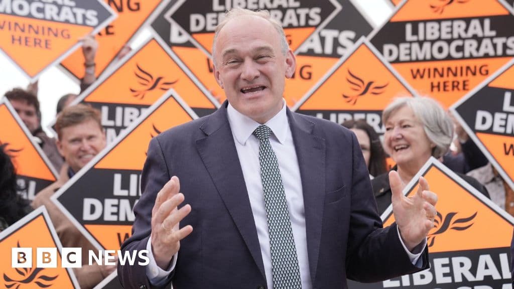 Lib Dems offer alternative to extremes of Reform and Greens, Davey says