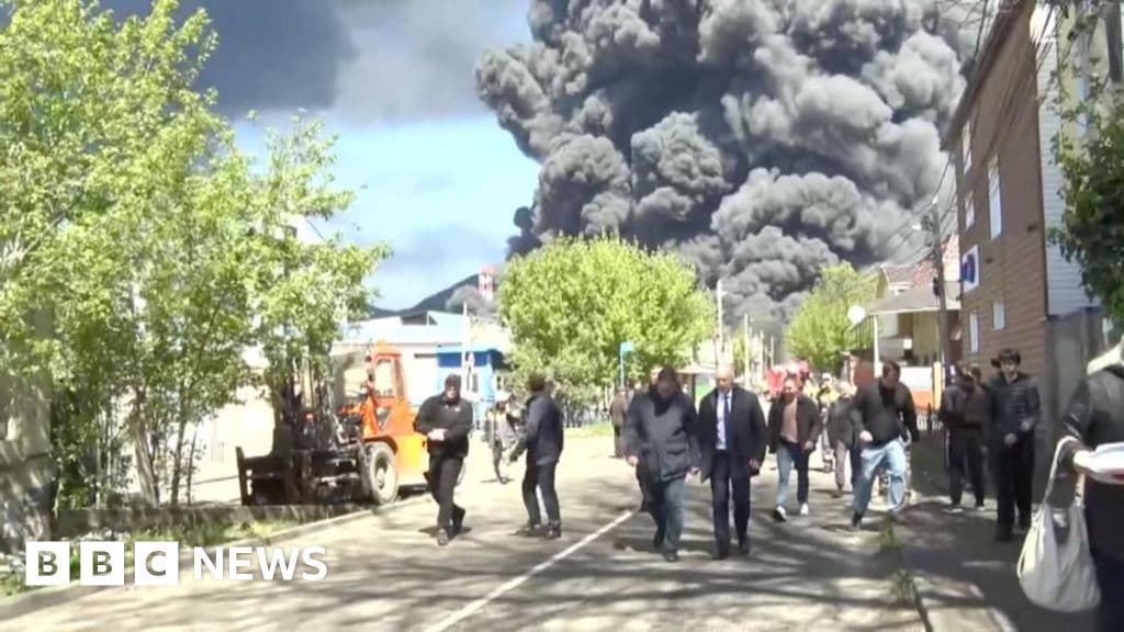 Third Ukrainian strike hits Russian oil refinery and prompts evacuations