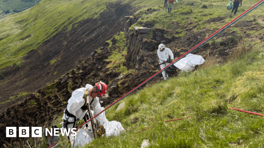 Mountain rescue's 12-hour operation to clear 'river of rubbish' seen 3 miles away