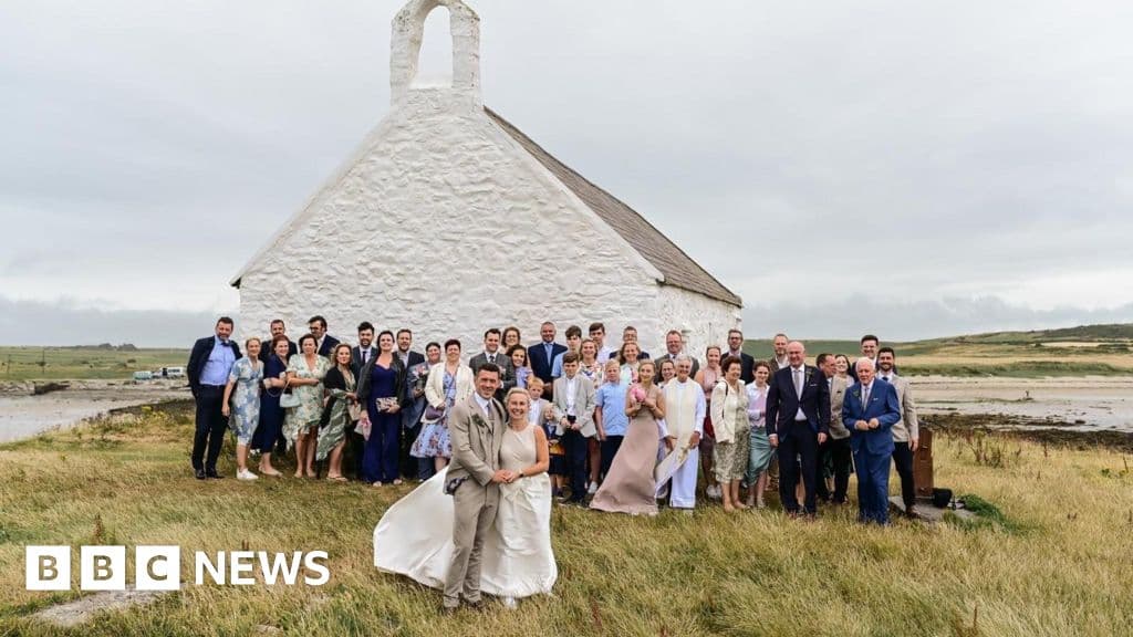 The tiny island church where couples worry about high tide making them late
