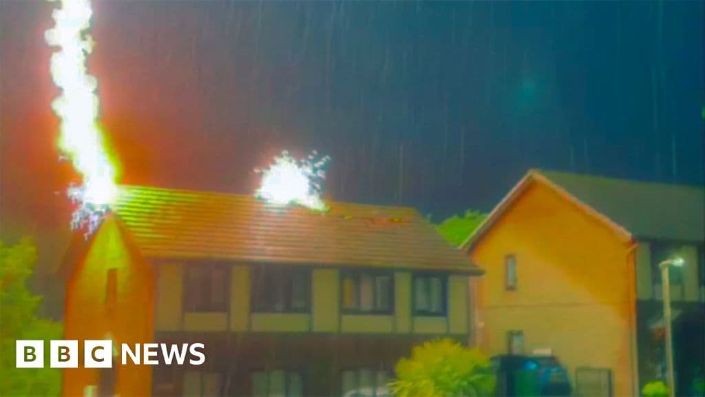 Man saves neighbours after lightning strikes roof and fire spreads