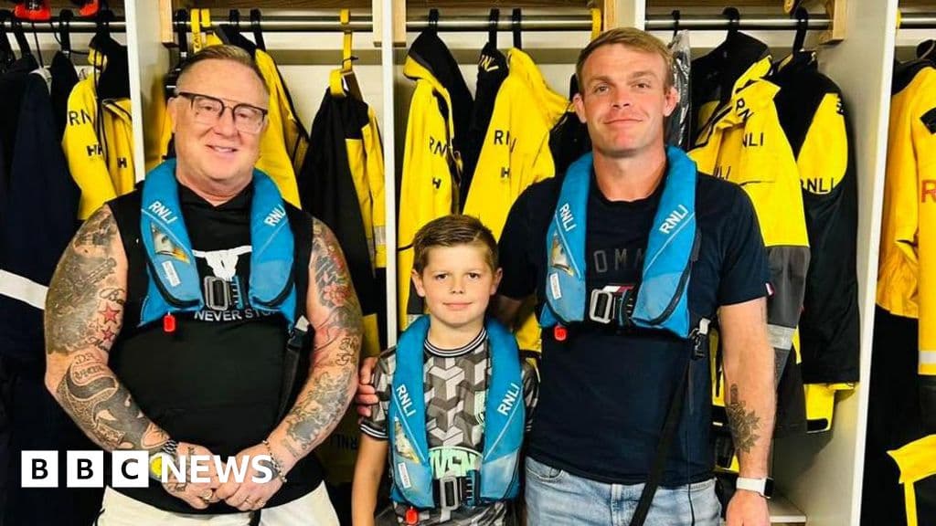 Boy, 8, helps save grandad after capsized kayak drifts two miles off coast