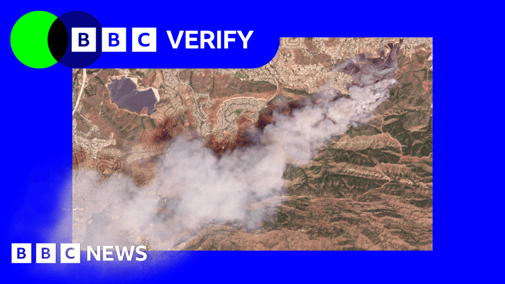 Satellite images capture active California wildfires