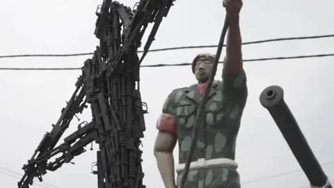 A statue of an M23 soldier