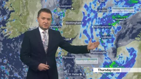 Matt Taylor presenting weather forecast