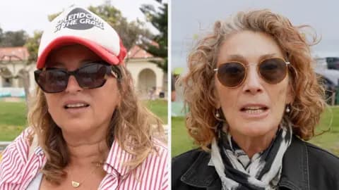 Split screen of two Jewish Australian women