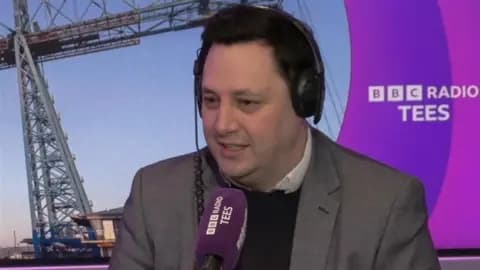 Tees Valley Mayor Ben Houchen in the BBC Tees studio