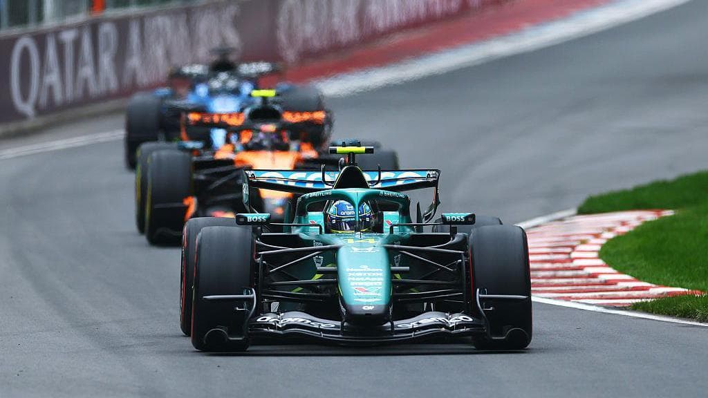 Fernando Alonso on track for Aston Martin in Canada