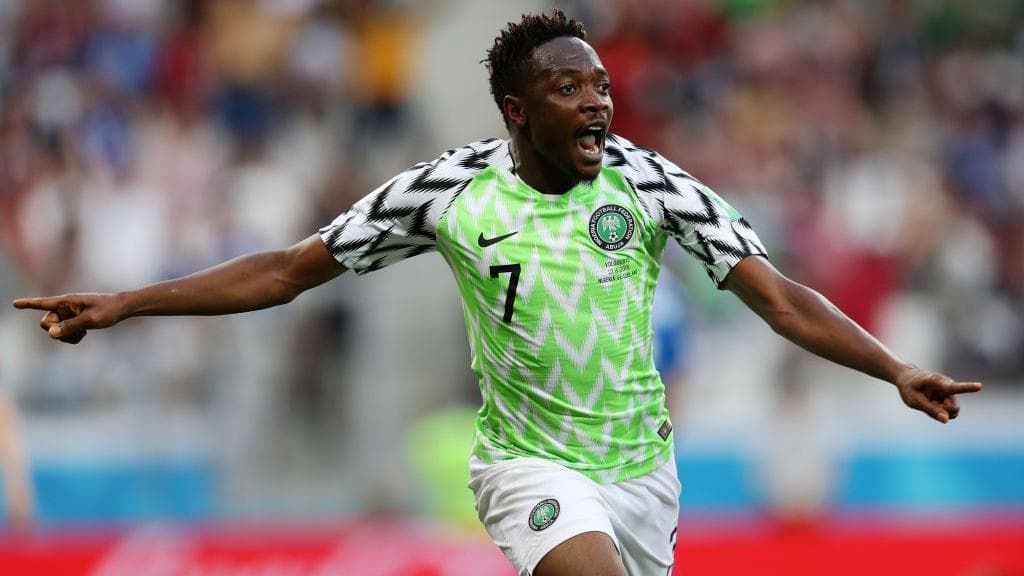 Ahmed Musa celebrates for Nigeria
