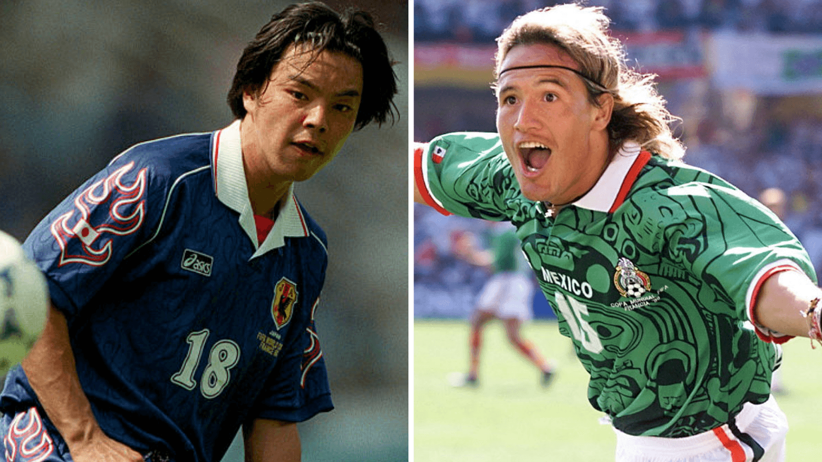 Japan and Mexico at World Cup 1998 split pic