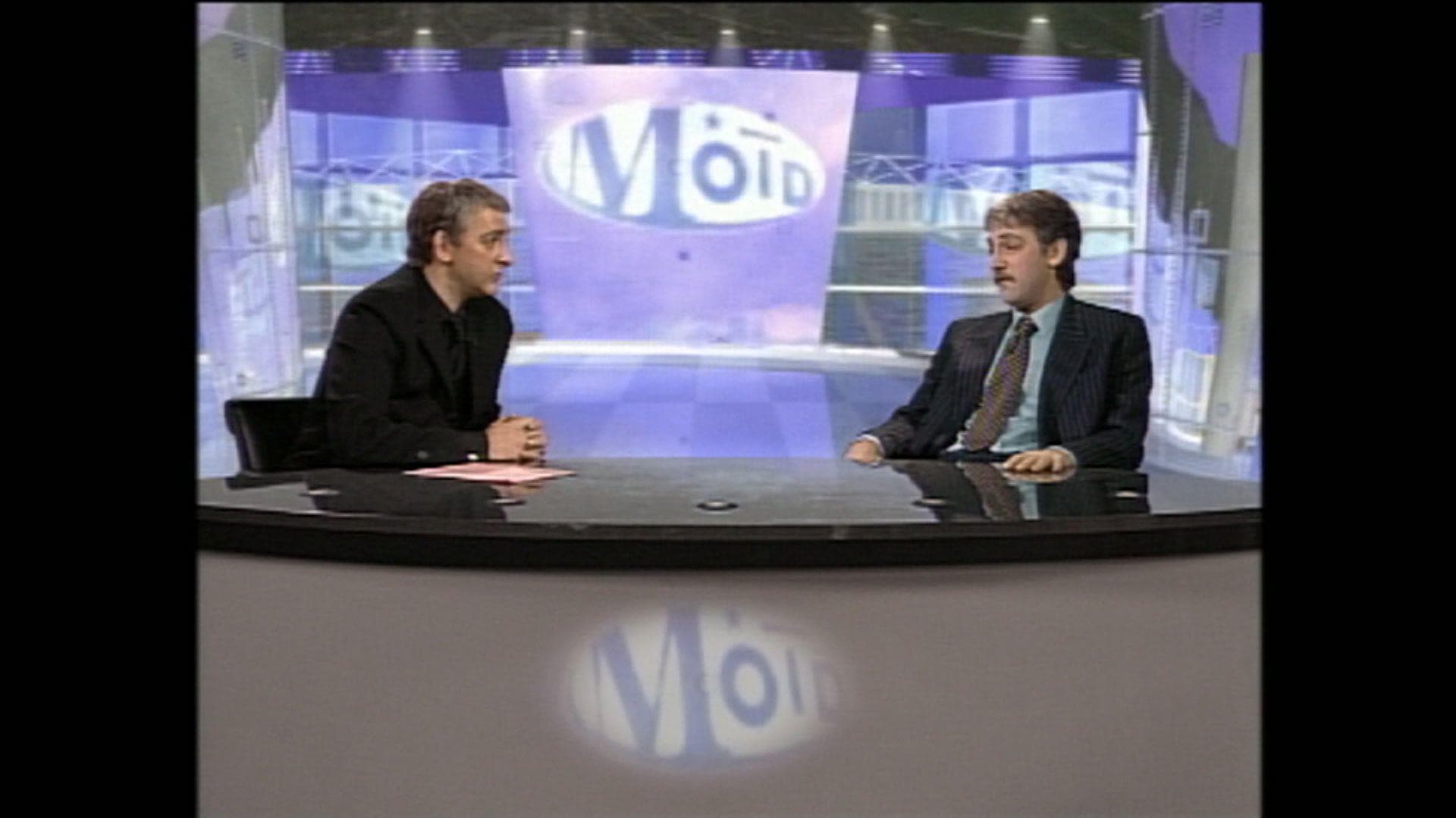 A picture of Alistair McGowan impersonating Gary Lineker and Mark Lawrenson