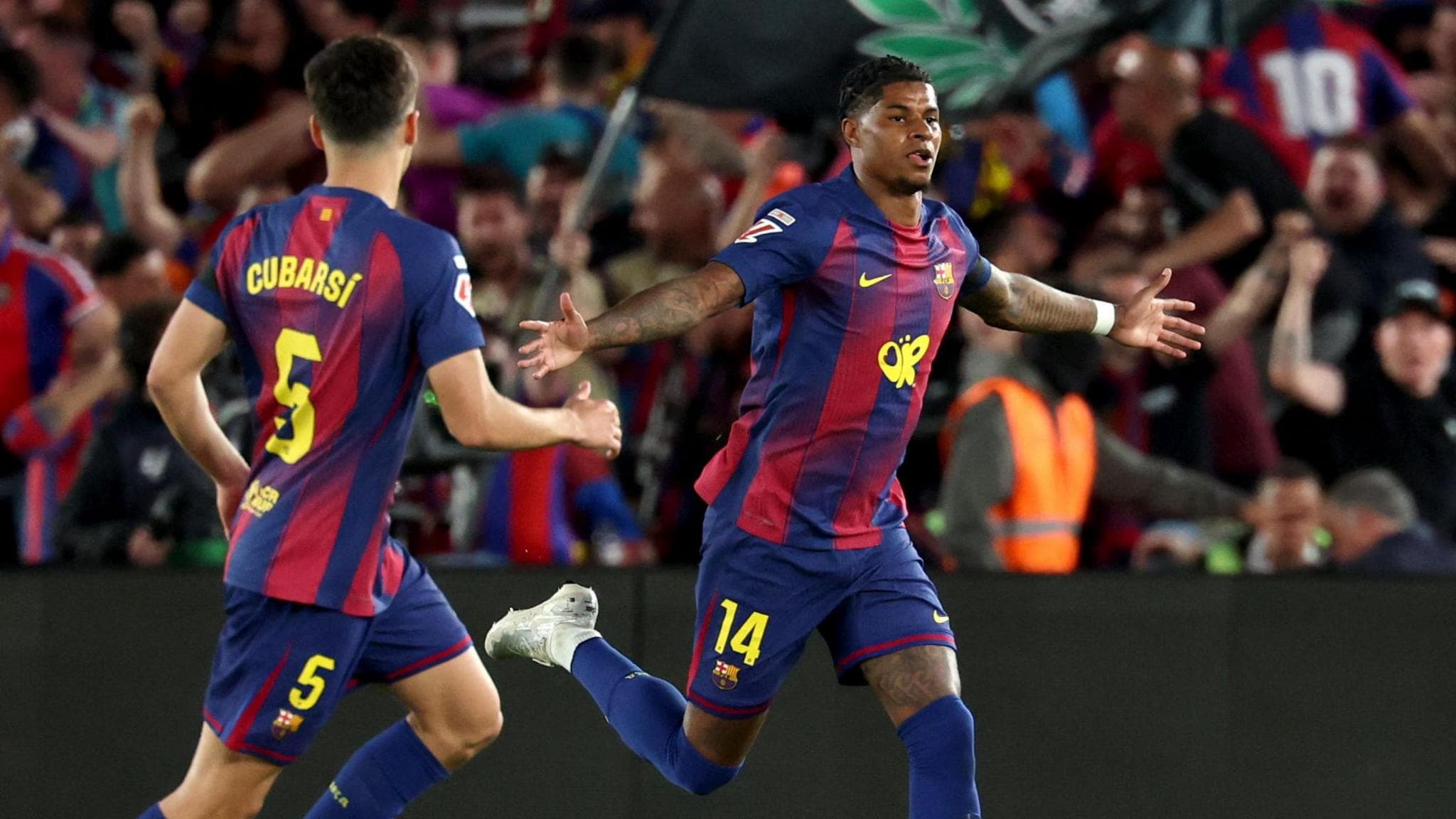 Marcus Rashford celebrates