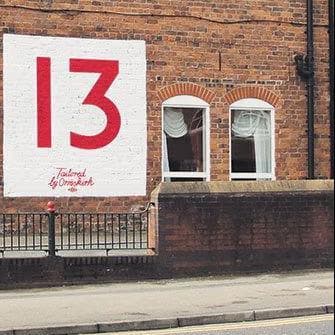 'Tailored by Ormskirk' - a picture showing the mural with Warnock's World Cup squad number on it that appeared the night before he was told he was going to South Africa