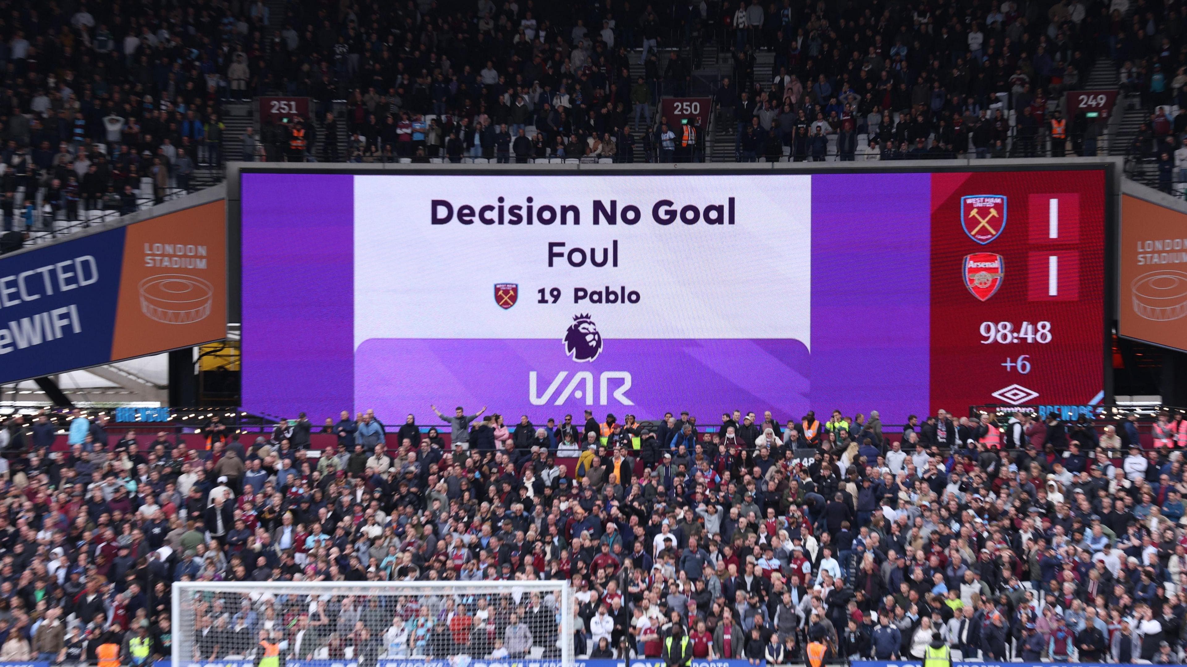 Big screen showing no goal