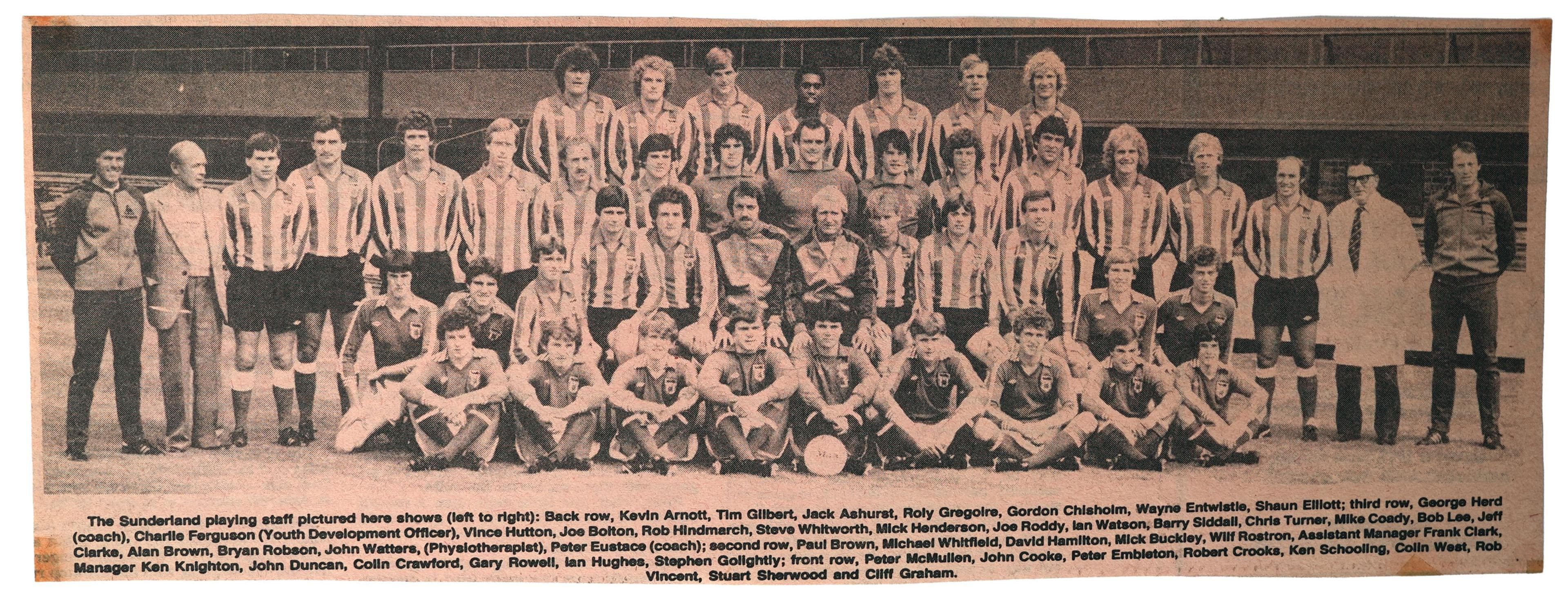 Sunderland team and coaching staff from 1978