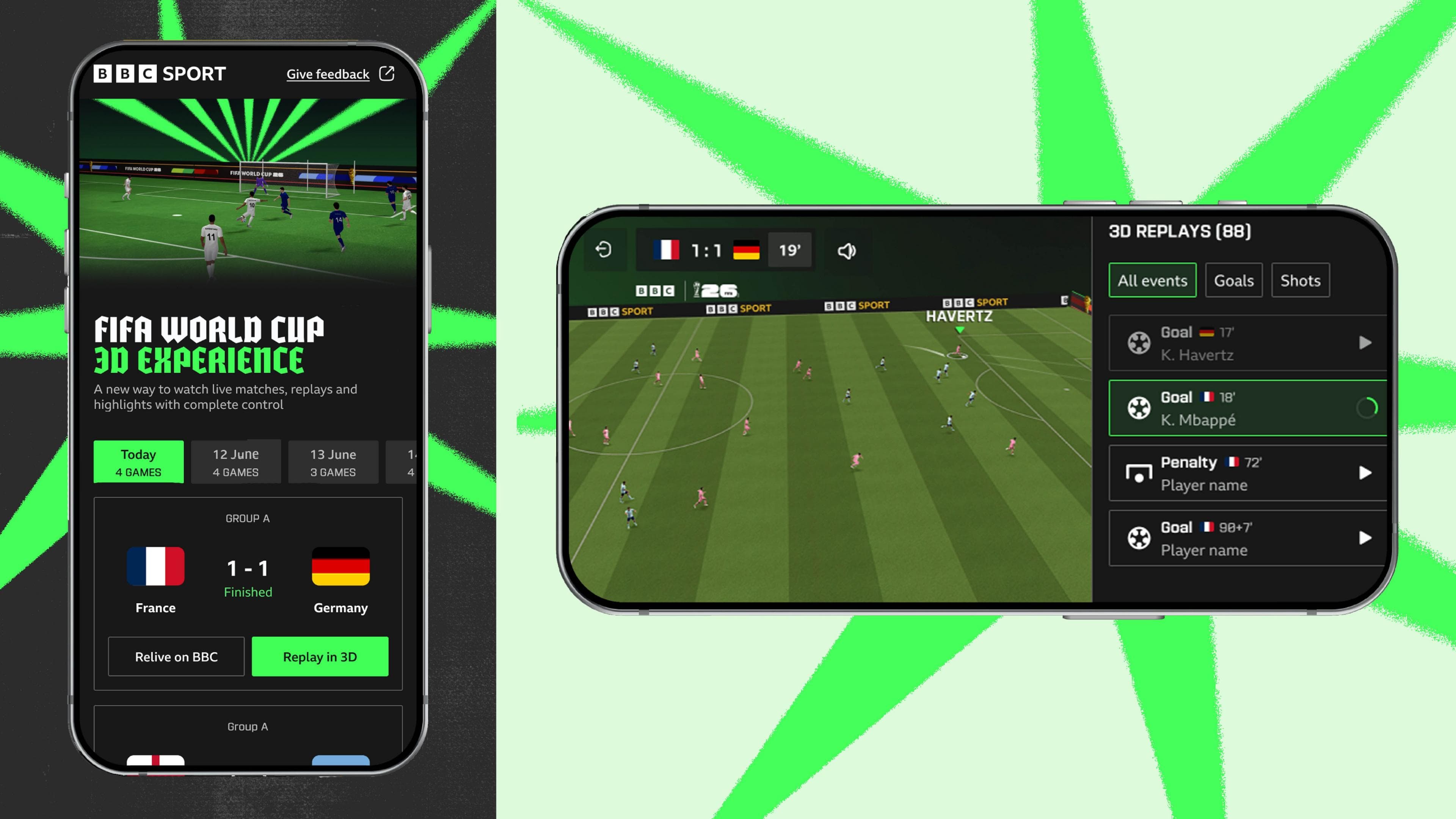 Illustration of BBC Sport's immersive 3D World Cup experience