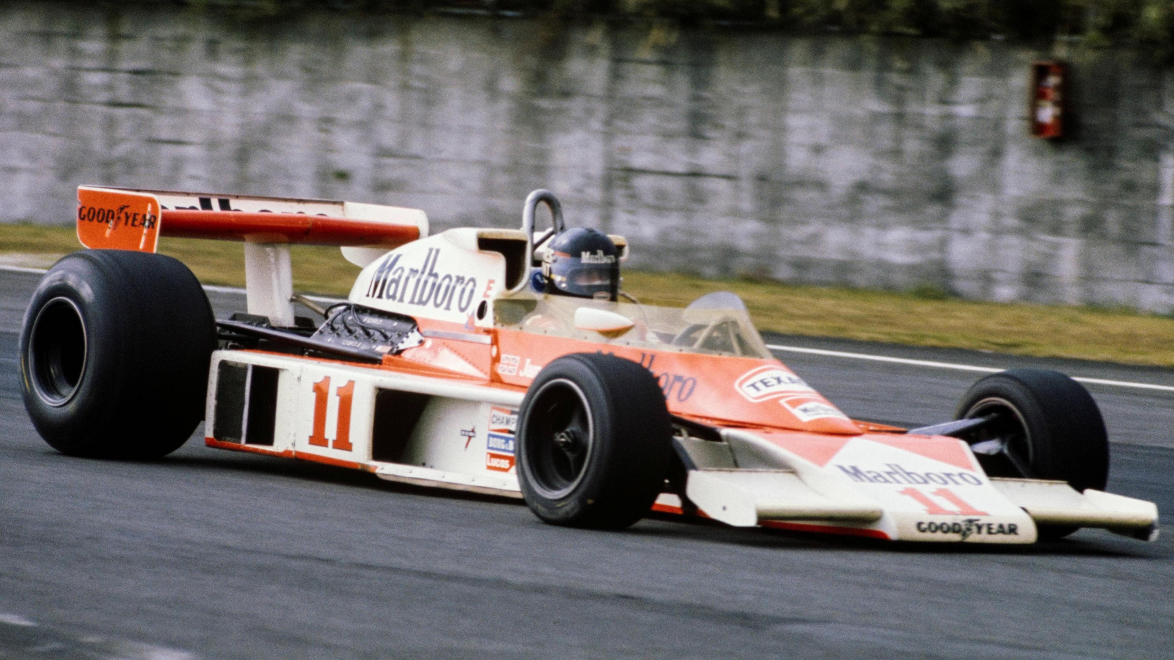 James Hunt drives his McLaren during the 1976 Japanese Grand Prix