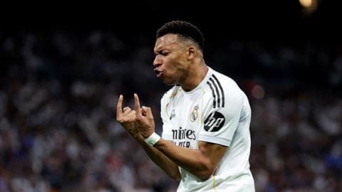 Kylian Mbappe frustrated during Real Madrid match against Girona in La Liga
