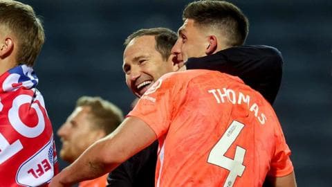 Frank Lampard celebrating promotion