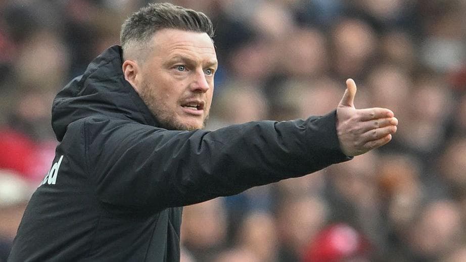 Middlesbrough manager Kim Hellberg gestures during the Championship play-off against Southampton at the Riverside Stadium in Middlesbrough